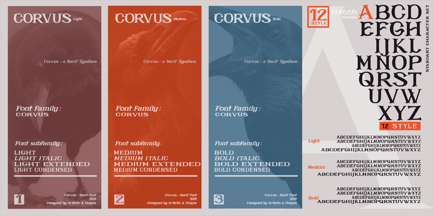 Пример шрифта Corvus Light Condensed